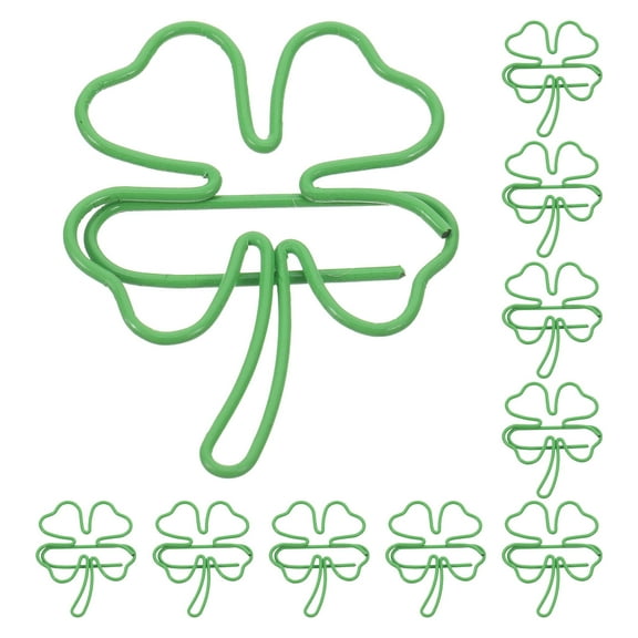 FONDOTIN  20 Pcs Tiny Paper Clips Bookmark Leaf Luck Bookmarks Office Green