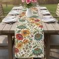 thumbnail image 4 of Green Yellow Paisley Table Runner 120 Inches, Vintage Boho Floral Botanical Bed Runner Dresser Scarves Tabletop for Indoor Outdoor Parties/Ceremony/Banquet, 13"x 120", 4 of 9