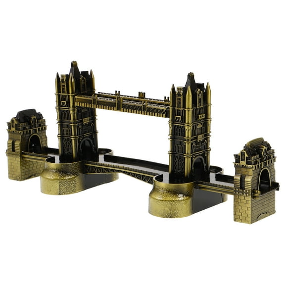 London Tower Bridge Statue for Decoration Golden Alloy Elegant Design for Home Desk 1 Piece