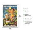thumbnail image 2 of Southern California - United Air Lines - Vintage Airline Travel Poster by Joseph Fehér c.1950 - Fine Art Matte Paper Print (Unframed) 30x44in, 2 of 4