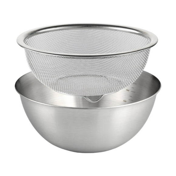 Juego de coladores de alimentos Sunnimix 2 coladores microporosos de acero inoxidable 304 24cm