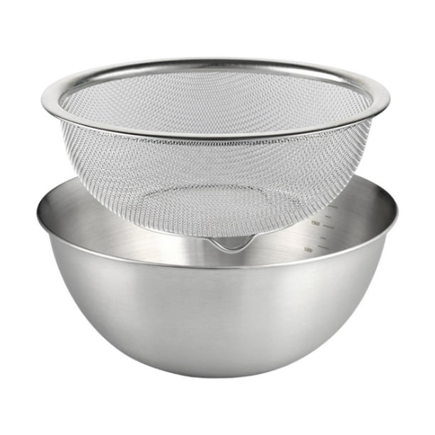 Juego de 2 coladores para lavar arroz, cesta escurridora con cuenco para 24cm