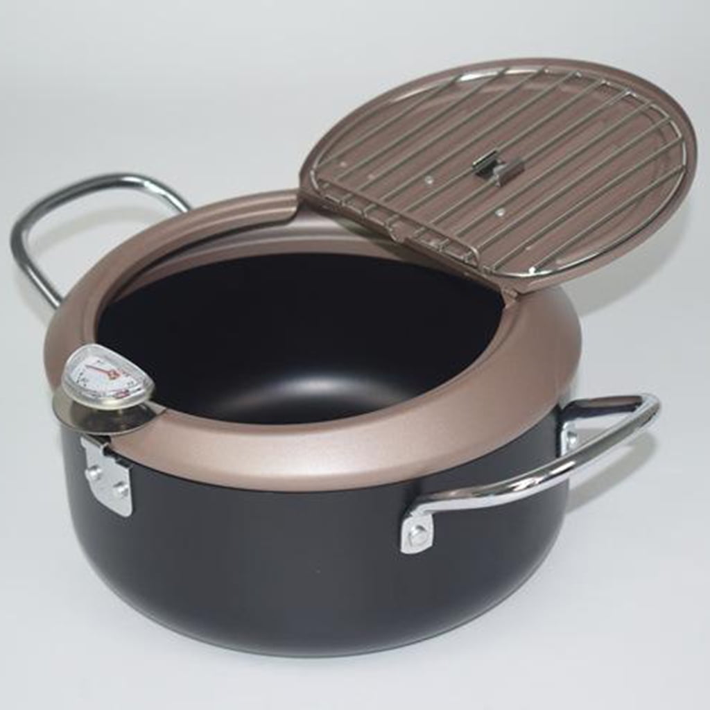 Details about   Nonstick Tempura Frying Pan Deep Fryer 20cm Dia with Thermometer for Fried Chips 