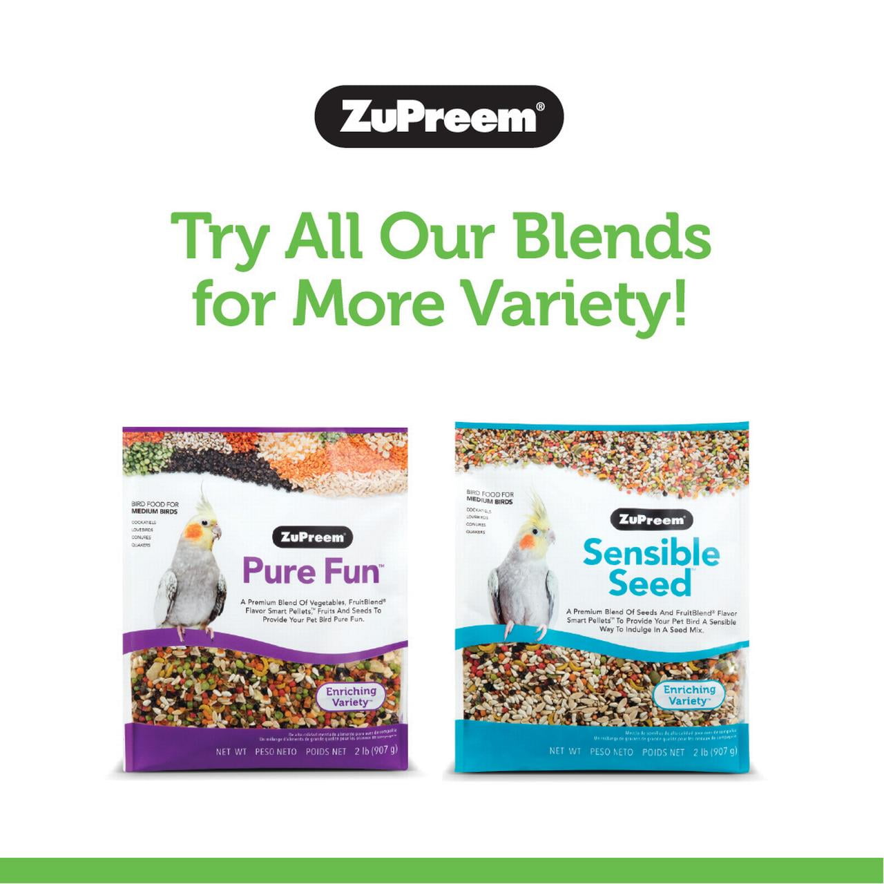 ZuPreem Natural with Vitamins, Minerals & Amino Acids Parrot & Conure Bird Food, 3 Lb