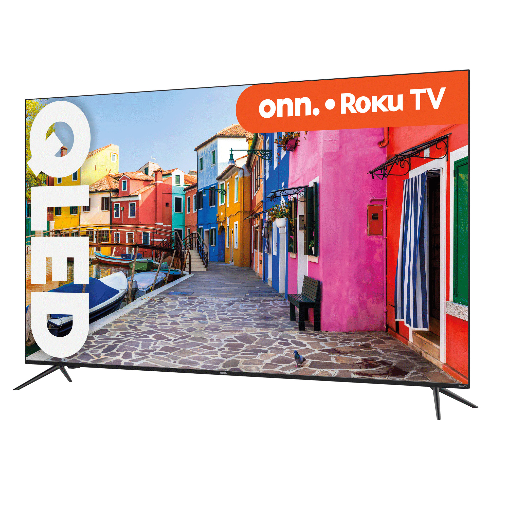 onn. 65” QLED 4K UHD (2160p) Roku Smart TV with Dolby Atmos, Dolby Vision, Local Dimming, 120hz Effective Refresh Rate, and HDR (100071705) - image 3 of 17