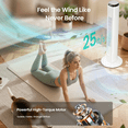 thumbnail image 4 of KISSAIR 37" Tower Fan with Remote, 6 Speeds, 4 Modes, LED Display, 12H Timer, 90 ° Oscillating, Bladeless Quiet Fan for Bedroom, Home & Office, White, 4 of 9
