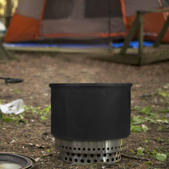 Nicehomfit Patio Fire Pit Table Cover Fire Pit Cover Black 600D Oxford Fabric 1 Set