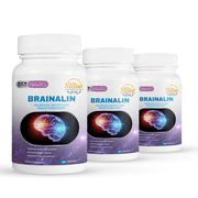 3 Pack Brainalin, promotes mental clarity & cognitive functions-60 Capsules x3