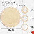 thumbnail image 4 of Xmushyra Round Placemats Set of 6, 15 Inch Braided Woven Table Mats, Washable Heat Resistant Non-Slip Place Mats, Off-White, 4 of 7