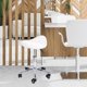 thumbnail image 1 of Taburete giratorio 360 para salón, taburete de bar con ruedas para barbería, oficina, tareas domésticas Blanco, 1 of 8