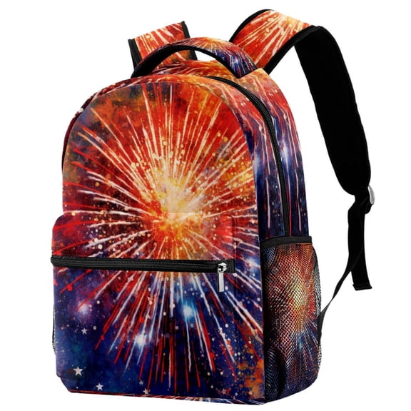 Lightweight Backpack Fireworks School Bag Travel Laptop Daypack for Men Women Casual Rucksack