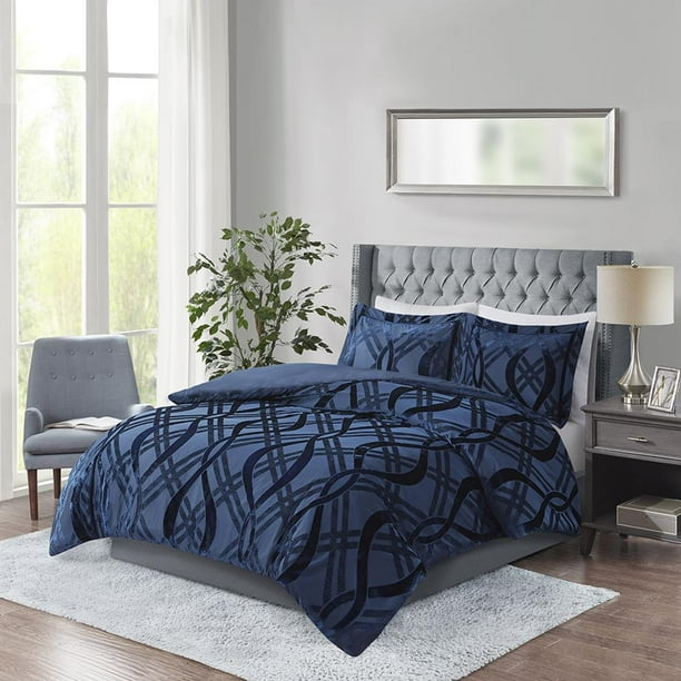 Home Essence Morgan 3 Piece Velvet Duvet Set King Cal Navy Com - Velvet Bedding Set Blue Home Essence Morgan 3 Piece Velvet Duvet Set King Cal Navy Com - Velvet Bedding Set Blue