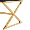 thumbnail image 6 of Posh Living Colin Velvet Upholstered Bench with Stainless Steel Legs Black/Gold, 6 of 8