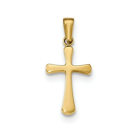 14k Yellow Gold Polished Cross Pendant