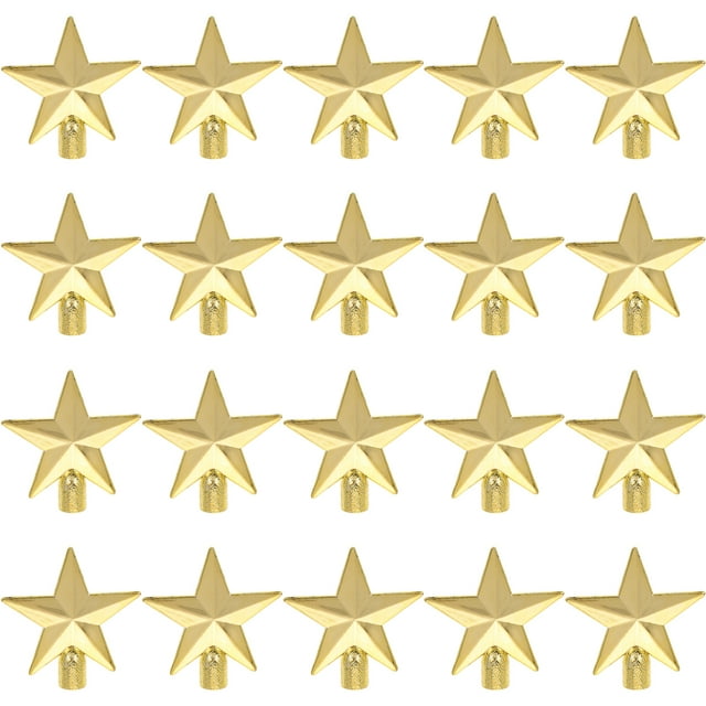 SHISUYAN 20Pcs Star for Christmas Tree Tiny Golden Plastic Kids Friendly