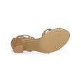 thumbnail image 3 of BLISSFUL STEP Women's Open Toe Lace-Up High Block Heeled Sandals Khaki (Size 8.5), 3 of 7