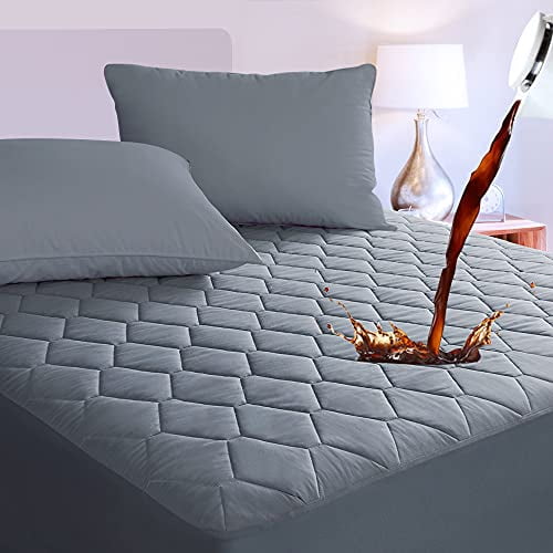 Breathable Microfiber Matress Pad Quilted Fitted Cover Noiseless Mattress Topper 