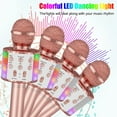 thumbnail image 3 of Micrófono de karaoke inalámbrico (oro rosa), micrófono de karaoke para niños con luces LED danzantes, micrófono Bluetooth para niños, niñas y niños para fiestas, cantos navideños, 3 of 5