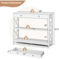 thumbnail image 3 of KOTEK Console Table with Drawer and Storage Shelves, Narrow Sofa Table for Living Room, Easy Assembly, 3-Tier Entryway Table with Storage for Hallway (White), 3 of 18
