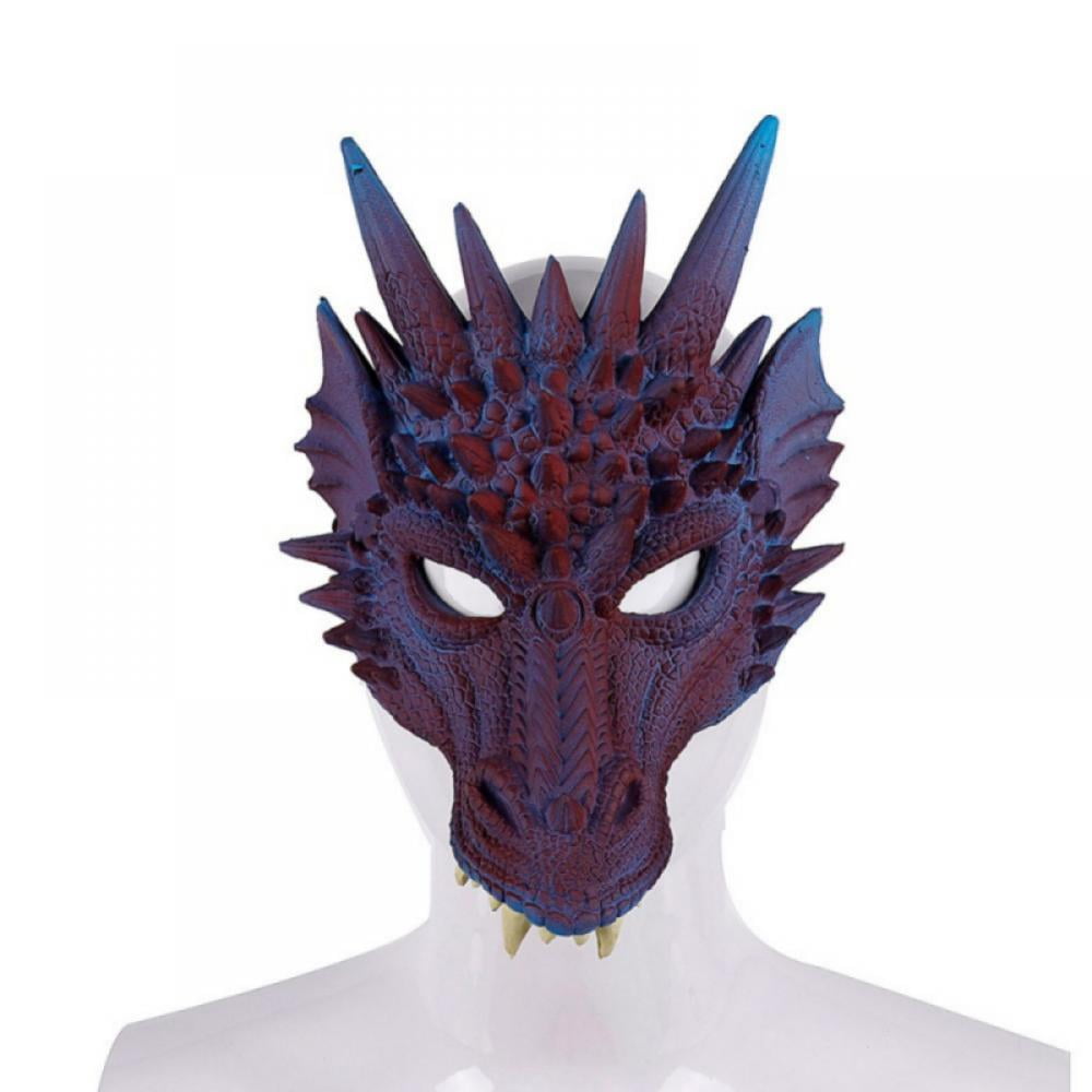 3D Dragon Cosplay Costume, Kids Fantasy Halloween Dinosaurio Dragon Costume Child Animal Mask Wing Tail Accessory for Halloween Party
