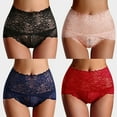 thumbnail image 5 of Womens Sexy Underwear Tummy Control Lace Panties High Waisted Plus Size Ladies Full Coverage Brief, 5 of 6