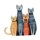 thumbnail image 3 of Juego de 4 figuras de gato de hierro de metal para pared, decoración moderna de pared colorida en 2D para oficina, cocina, patio, y exte, 3 of 9