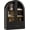 Black, variant on BREEZEHEAT Arched Bathroom Wall Cabinet, Arch Medicine Cabinet Wall Mounted with Glass Doors, Wall Over Toilet Storage Cabinet w/Adjustable Shelves for Laundry Room, Kitchen, Living Room, Black