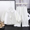 thumbnail image 5 of CAUYDY 2T-5T Toddler Girl Clothing Baby Sleepers Cute Long Sleeved Tee Shirt and Elastic Waist Pants 2Pcs Set Little Kids Outfits for Girls Fall Winter Sizes 3-4 Years,White, 5 of 7