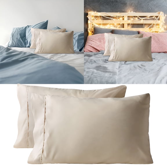 AUQ Standard Size Pillowcases with Zipper,King Size Pillowcases 2-Pack,Set of 2 Ultra Soft Pillowcases with Envelope Closure