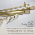 thumbnail image 4 of SKYPLUS LIVING 1 inch Double Window Curtain Rod with Gold Finials Set, Adjustable 36-72 in,Gold, 4 of 9