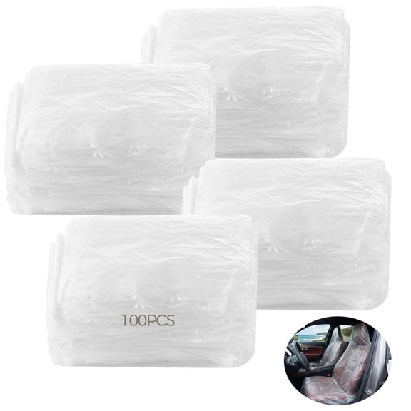 100 Pcs Disposable Car Seat Covers, Universal Plastic Auto Seat Protectors, Waterproof & Dustproof Vehicle Chair Covers for Trains, Airplanes, 57.1 x 31.5"