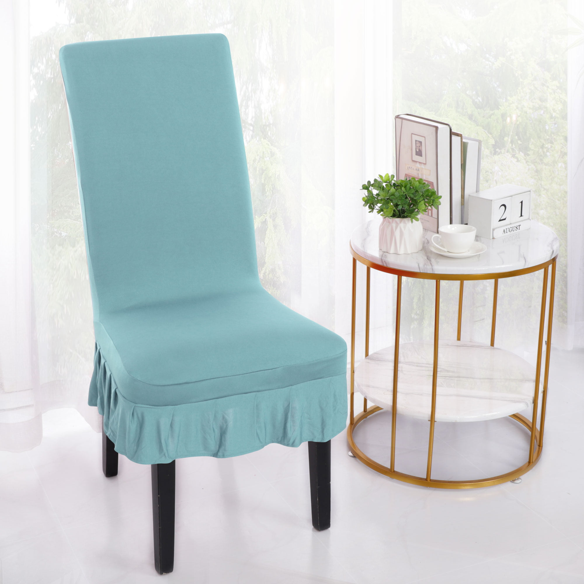 Spandex Stretch Dining Room Chair Cover Slipcover Seat Protector Light Blue