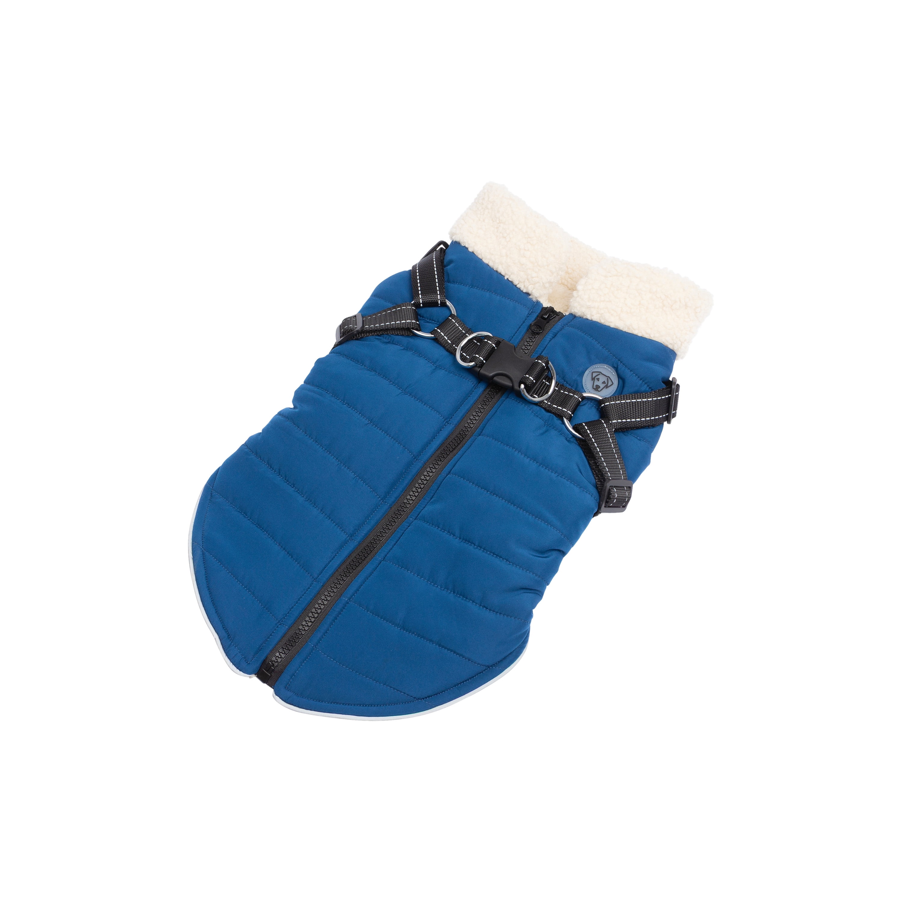 One Paw, Veste Matelassée Légère pour Chien avec Harnais, Bleu Marine Gilet matelassé léger avec harnais
