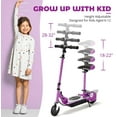thumbnail image 3 of MAXTRA Foldable Electric Scooter with Removable Seat for Kids Ages 5-12 10mph 155lbs, Purple, 3 of 10
