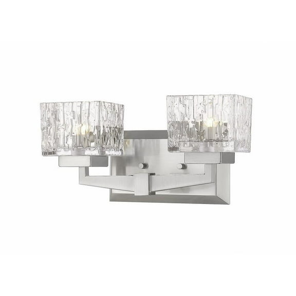 2 Light Vanity Light Fixture in Metropolitan Style 13.5 inches Wide By 6.5 inches High-Brushed Nickel Finish Bailey Street Home 372-Bel-2959008