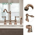thumbnail image 4 of Akicon Two-Handles Bridge Kitchen Faucet with Side Sprayer 8-3/8 Inch High Arc Antique Copper Antique, 4 of 5