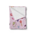 thumbnail image 2 of Princess Soft Flannel Fleece Throw Blanket, Girls Illustration with Fashion Accessories and Makeup Lollipop Flower Print, Cozy Plush for Indoor and Outdoor Use, 50" x 70", Multicolor, by Ambesonne, 2 of 5