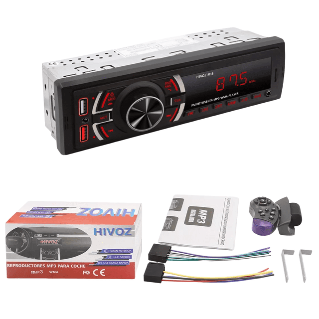 Auto Estereo Coche Reproductor Mp3 Radio Con Bt Aux Usb Sd
