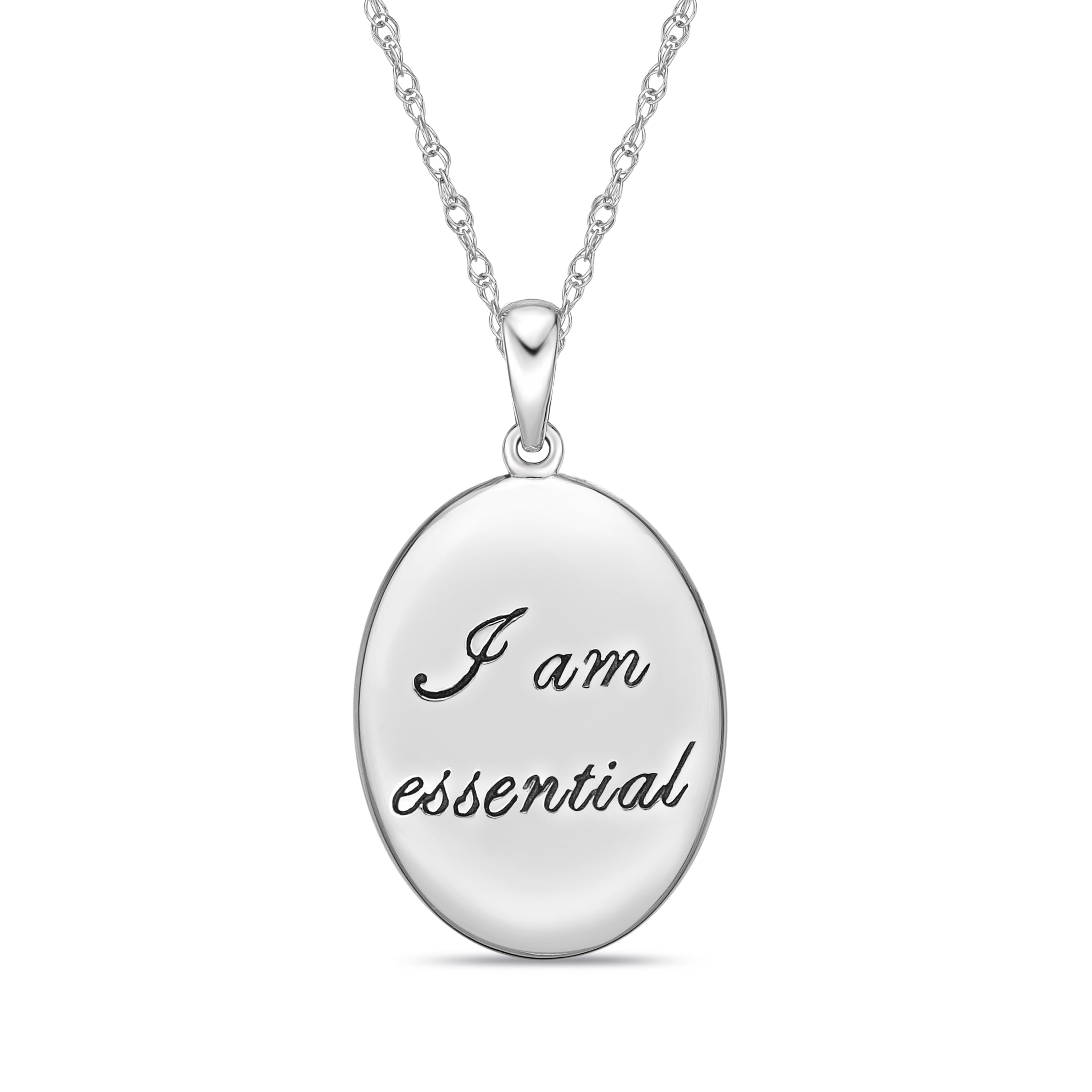 Brilliance 925 Sterling Silver Simulated White Diamond Pendant with 18" Chain