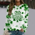 thumbnail image 5 of VALMASS St Patrick's Day Sweatshirt Women Pullover Crewneck Graphic Shirts Casual Long Sleeve Tops (2XL, Green-D), 5 of 5