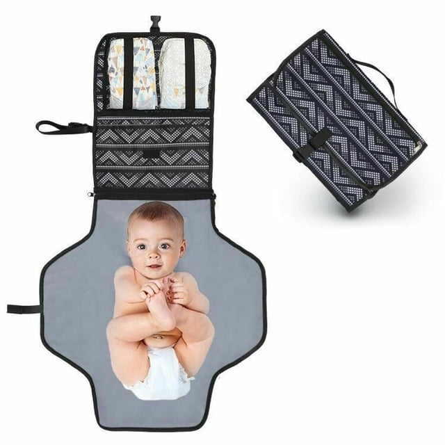 Cambiador portátil - Cambiador para llevar - Totalmente acolchado - Colchoneta extraíble y lavable - Regalo para baby shower