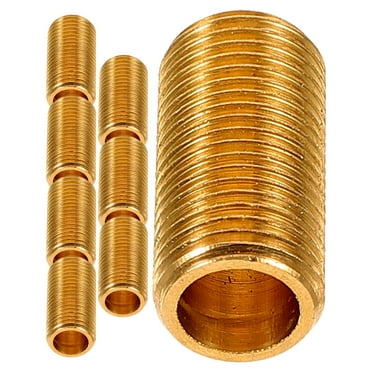 8 Pcs Brass Dental Tube Thread Lamp Pipe Nipples Light Extension Poles Fixture Rod Connector for Chandelier Screw Bolt Lighting