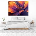 thumbnail image 3 of Mudket Purple and Orange Flower with Gold Accents Canvas Wall Art, Framed Floral Print, Ready to Hang Wall Decor for Living Room, Abstract Modern Artwork - 12"L x 8"W, 3 of 10