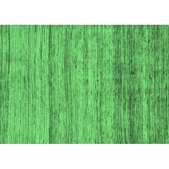 Ahgly Company Indoor Rectangle Abstract Emerald Green Modern Area Rugs, 2' x 4'