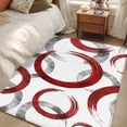 thumbnail image 5 of Area Rugs for Living Room 4x6 Ft, Red Grey Non Slip Area Rugs for Kitchen Bedroom Entryway, Geometric Circle Modern Abstract Simple Art Washable Carpet Runner Rug Floor Mats for Bedroom Home Decor, 5 of 9