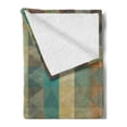 thumbnail image 2 of Sage Soft Flannel Fleece Throw Blanket, Colorful Vertical Lines with Triangles Abstract Geometrical Mosaic Form Retro Style, Cozy Plush for Indoor and Outdoor Use, 50" x 70", Multicolor, by Ambesonne, 2 of 5