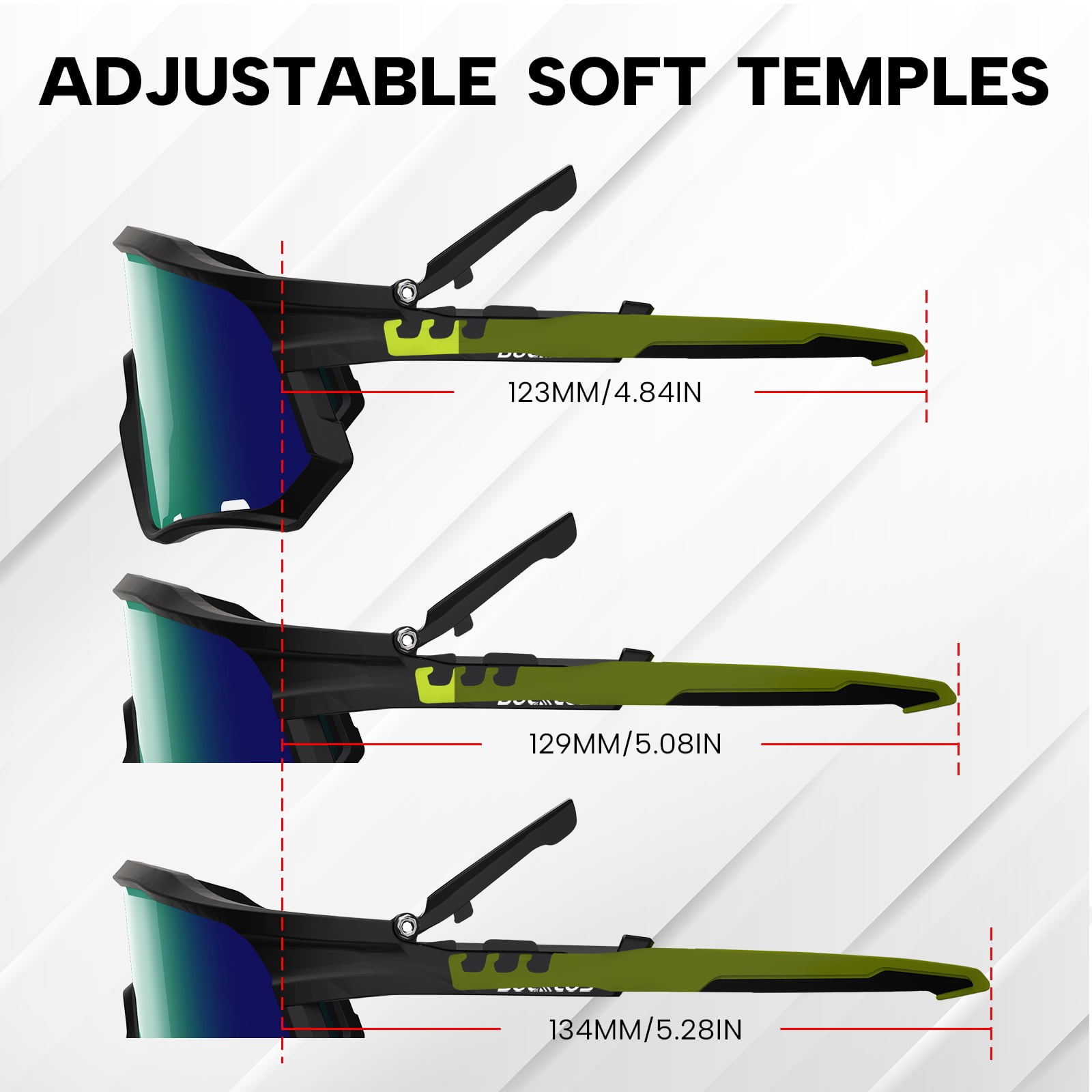 BUCKLOS Polarized Sunglasses Cycling UV400 Protection,TR90 Sports Goggles for Men Women,Running Baseball Golf Outdoor
