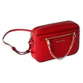 thumbnail image 6 of Michael Kors Women's Leather Solid Print Zipper Crossbody Bag, Bright Red, 6 of 8