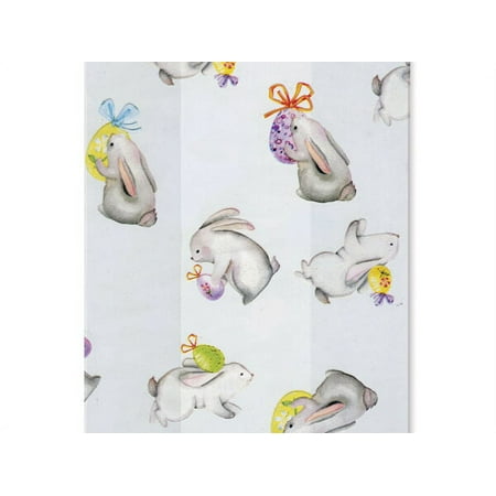 100 Pack, Bunny and Egg Cello Treat Bags, 4x2x9" for Easter Basket Decor, Made in USA