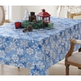 thumbnail image 6 of Newbridge Christmas Holiday Blue Snowflakes 52 x 52 inch Square Vinyl Tablecloth With Flannel Backing, 6 of 9